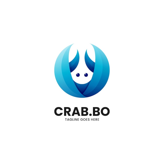 Vector logo illustration crab gradient colorful style