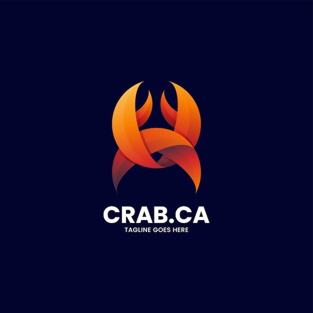 Vector Logo Illustration Crab Gradient Colorful Style