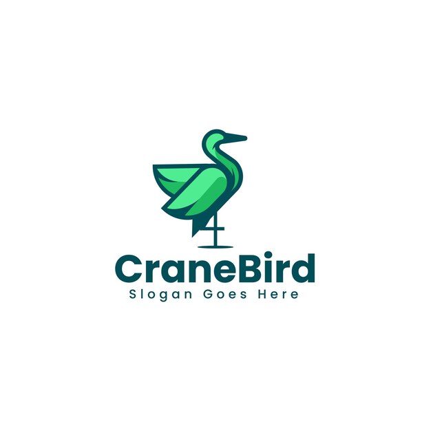 Vettore illustrazione vettoriale del logo crane simple mascot style