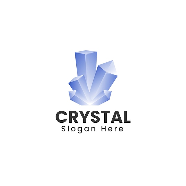 Vector Logo Illustration Crystal Gradient Colorful Style