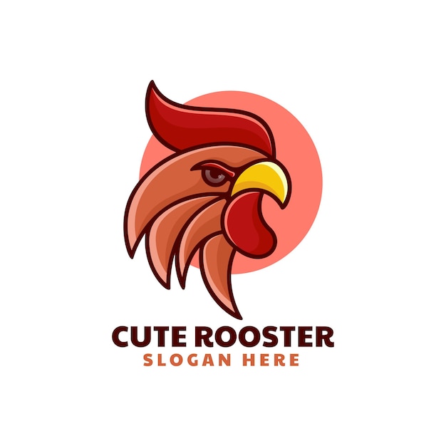 Vector vector logo illustration cute cock simple mascot style