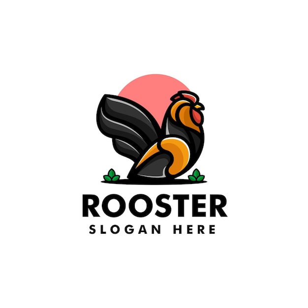 Vector vector logo illustration cute cock simple mascot style