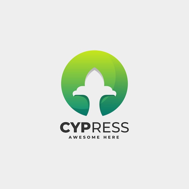 Vector logo illustration cypress gradient colorful style