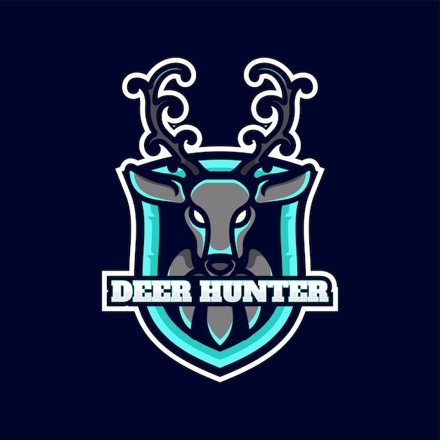 Vector logo illustration deer hunter e sport and sport style