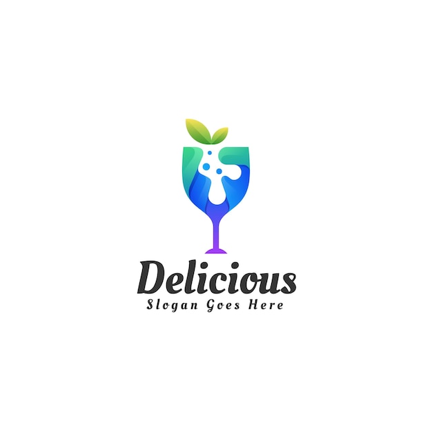 Vector Logo Illustration Delicious Gradient Colorful Style