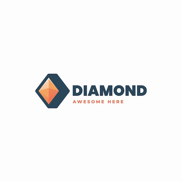 Vector logo illustration diamond simple mascot style