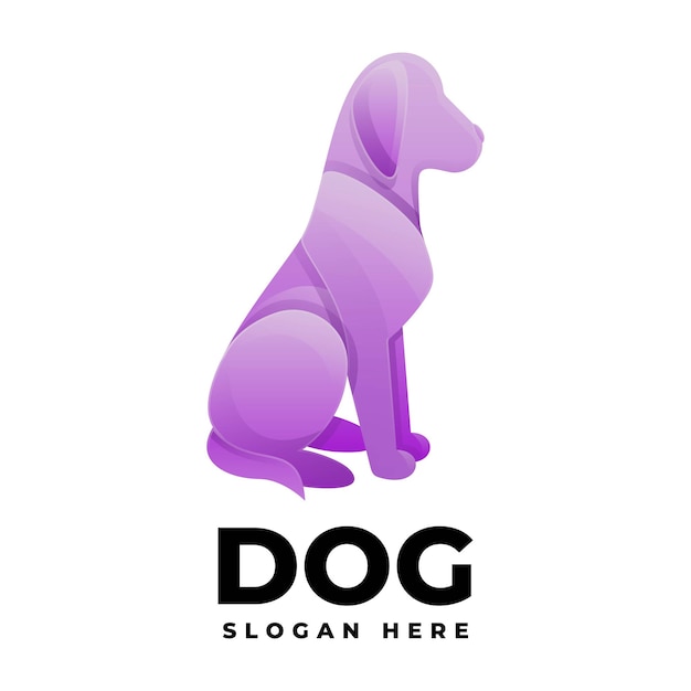Векторные Иллюстрации Логотипа Собаки Градиентом Красочный Стиль