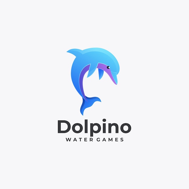 Vector Logo Illustration Dolphins Gradient Colorful Style