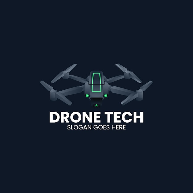 Vector vector logo illustration drone gradient colorful style