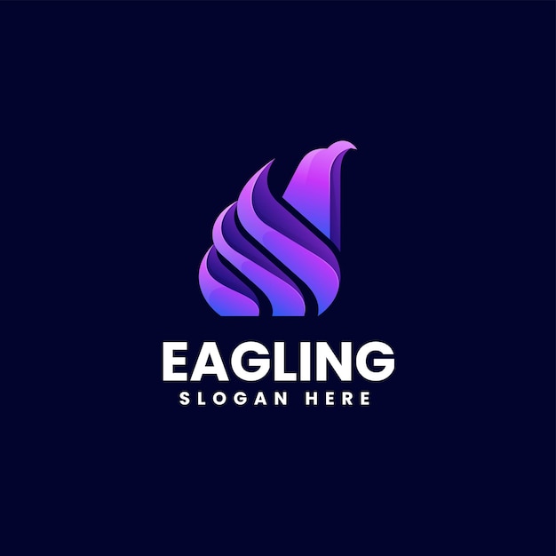 Vector logo illustration eagle gradient colorful style