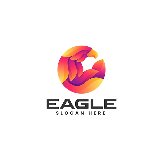 Vector logo illustration eagle gradient colorful style