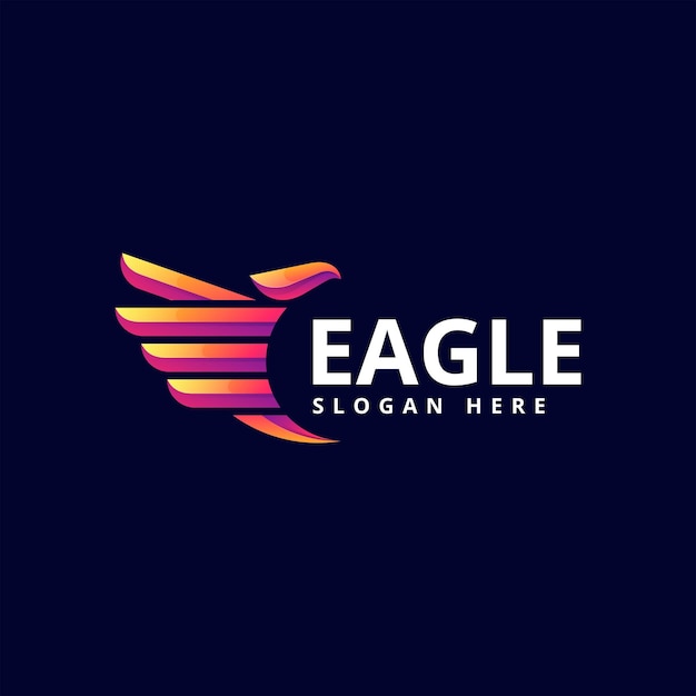 Vector vector logo illustration eagle gradient colorful style