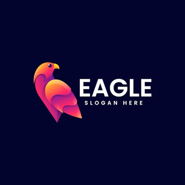 Vector logo illustration eagle gradient colorful style