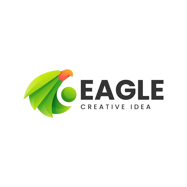 Vector Logo Illustration Eagle Gradient Colorful Style