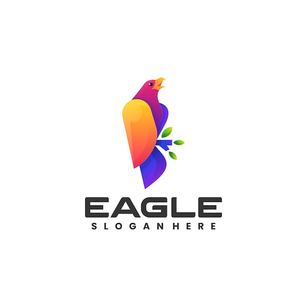 Vector vector logo illustration eagle gradient colorful style