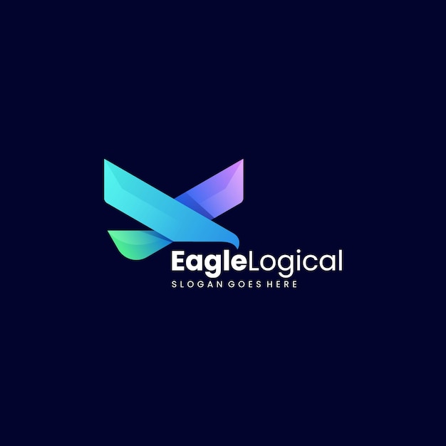 Vector logo illustration eagle gradient colorful style