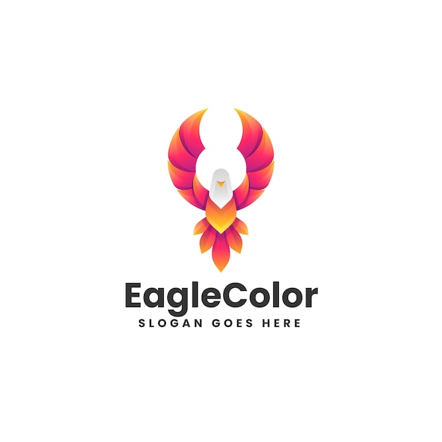 Vettore illustrazione del logo vettoriale eagle gradient colorful style