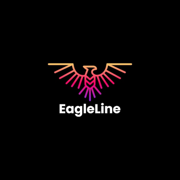 Vector vector logo illustration eagle gradient line art style