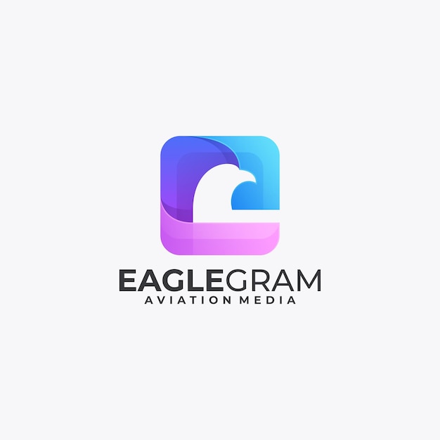 Vector Logo Illustration Eagle Gram Gradient Colorful Style