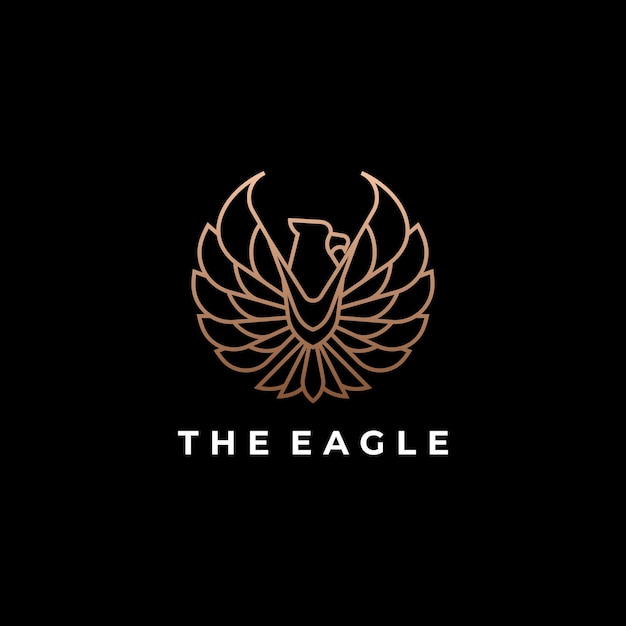 Vector Logo Illustration Eagle Line Art Style