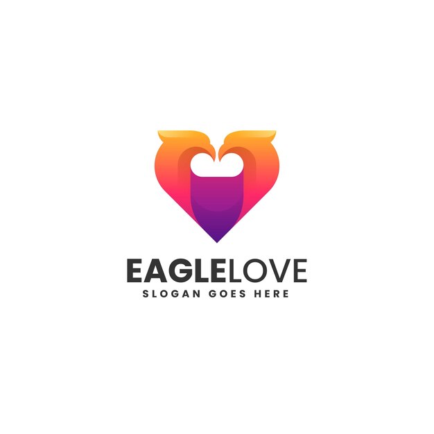 Vector vector logo illustration eagle love gradient colorful style