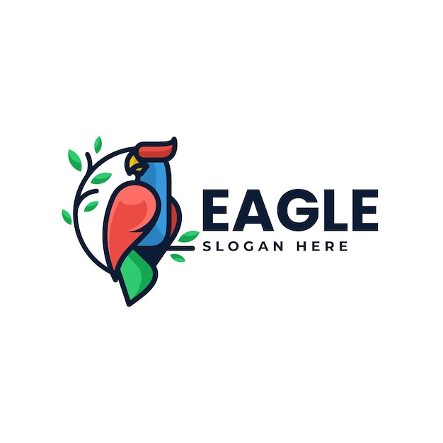 Vector Logo Illustration Eagle Simple Mascot Style