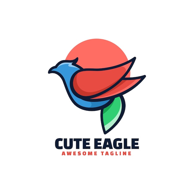 Vector Logo Illustration Eagle Simple Mascot Style