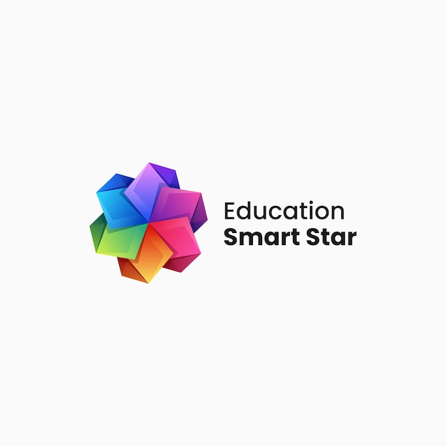 Vector Logo Illustration Education Gradient Colorful Style