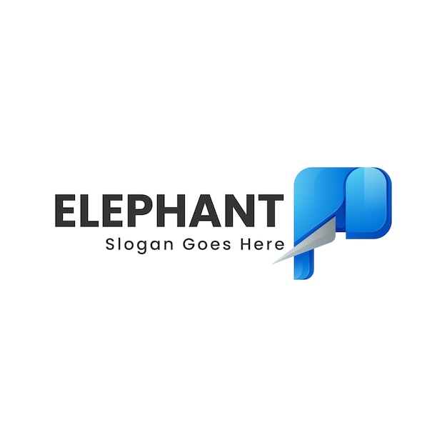 Vector Logo Illustration Elephant Gradient Colorful Style