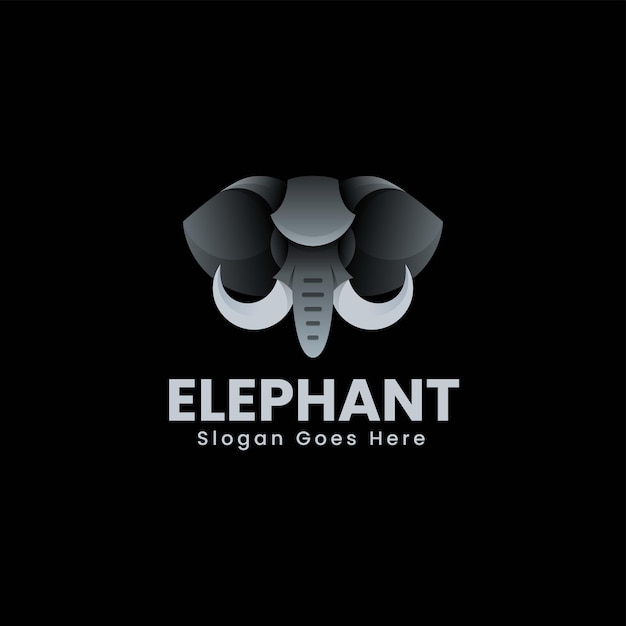 Illustrazione vettoriale del logo elefante gradiente stile colorato