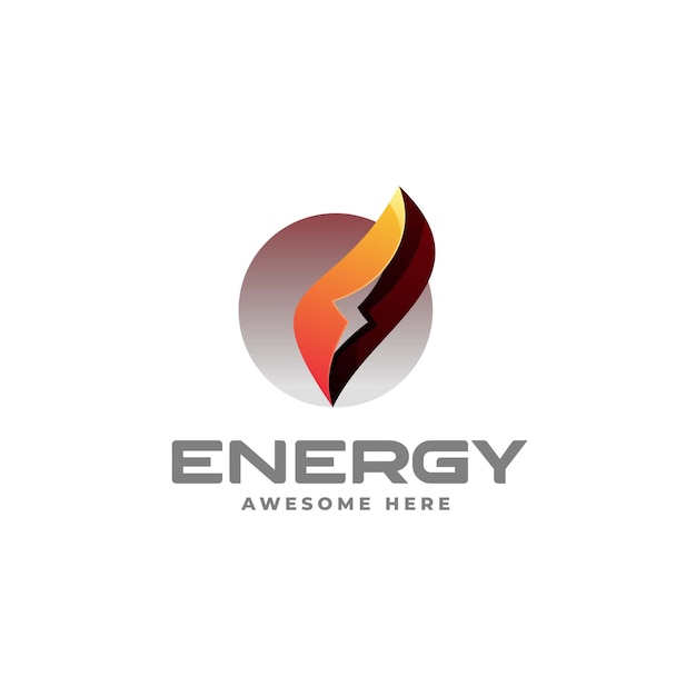 Векторная Иллюстрация Логотипа Градиент Энергии Красочный Стиль