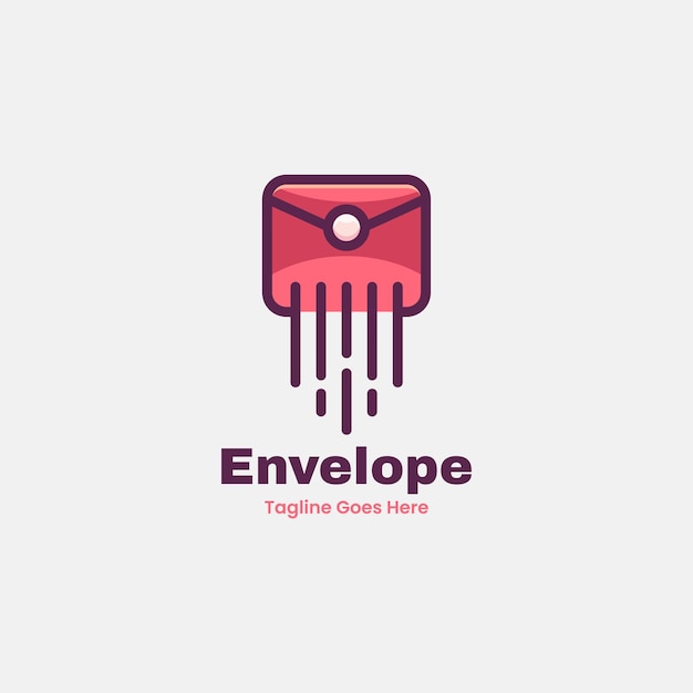 Vector Logo Illustration Envelope Simple Mascot Style