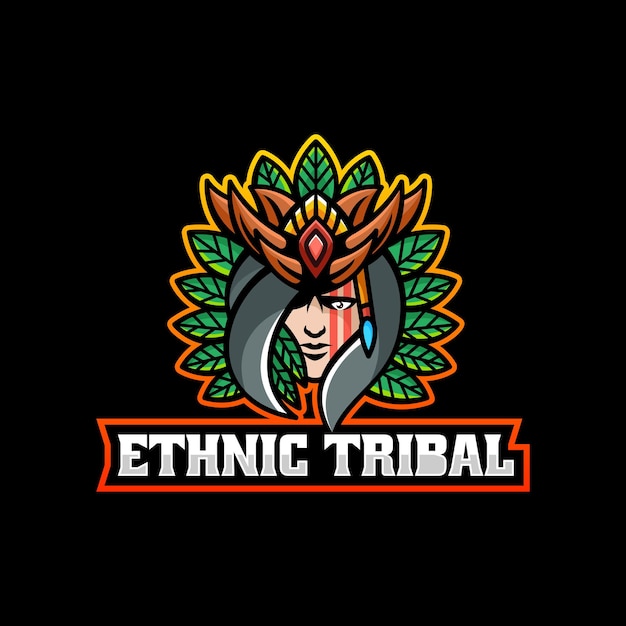 Vector Logo Illustration Ethnic Tribal Simple Mascot Style