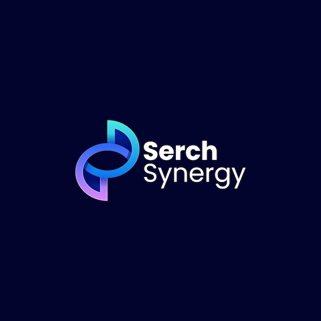 Vector Logo Illustration Eye Synergy Gradient Colorful Style