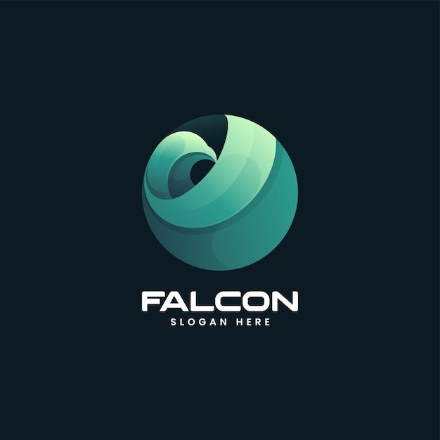 Vector vector logo illustration falcon gradient colorful style