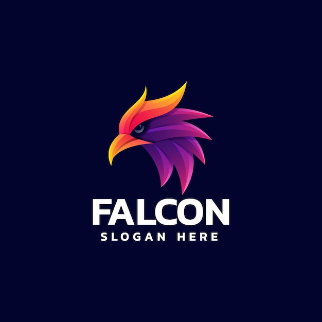 Illustrazione del logo vettoriale stile colorato sfumato falcon