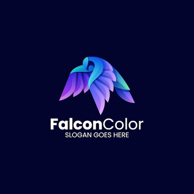 Vector Logo Illustration Falcon Gradient Colorful Style