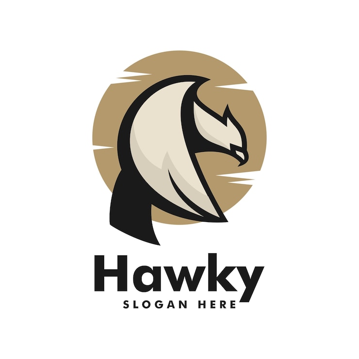 Vector Logo Illustration Falcon Simple Mascot Style