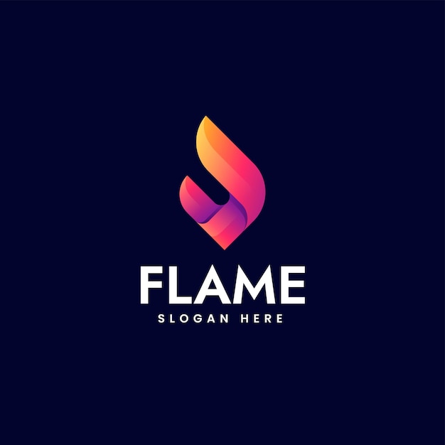 Vector logo illustration flame gradient colorful style