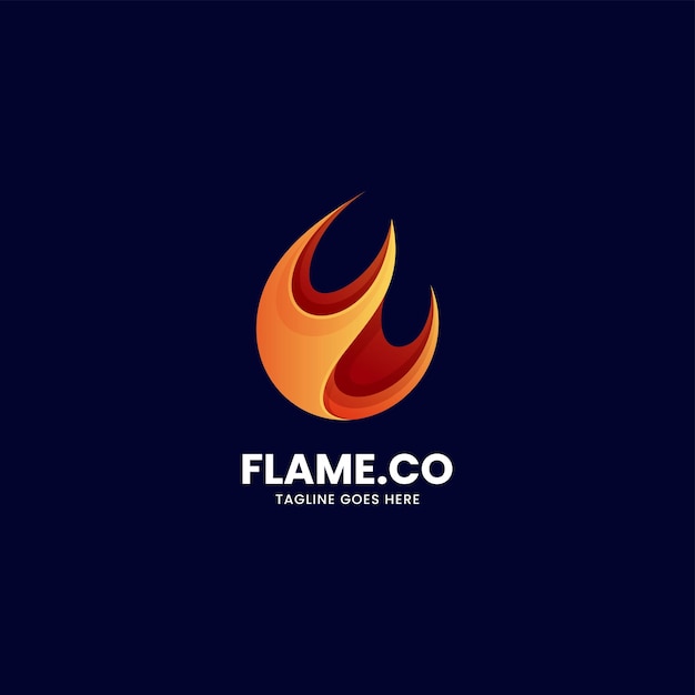 Vector logo illustration flame gradient colorful style