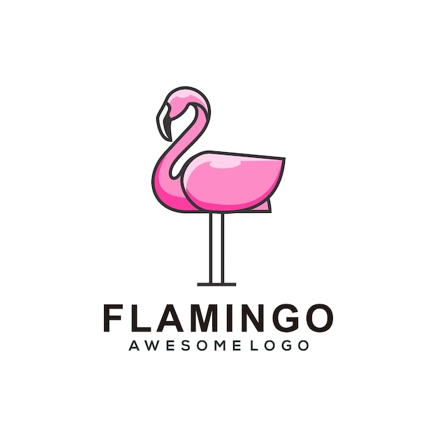Векторная иллюстрация логотипа фламинго в простом стиле талисмана