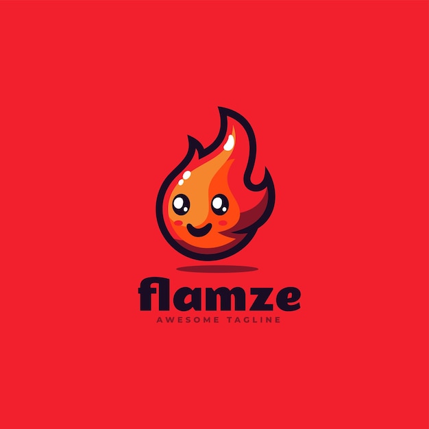 Vector vector logo illustration flamze mascot cartoon style