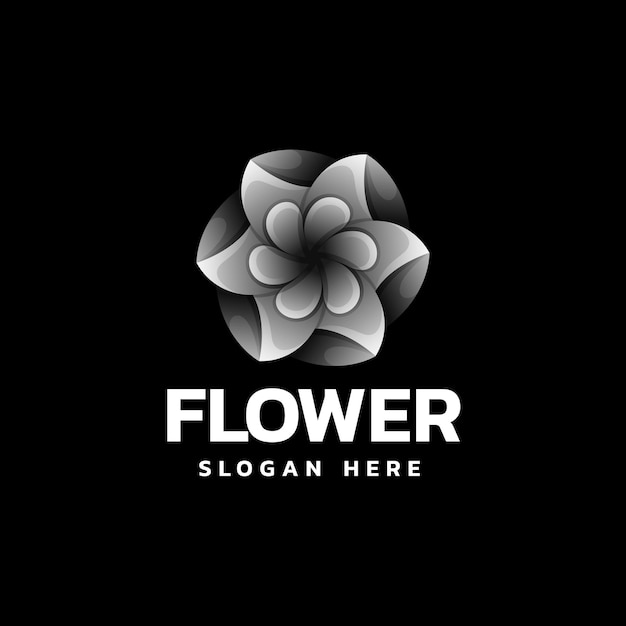 Illustrazione del logo vettoriale stile colorato con gradiente di fiori