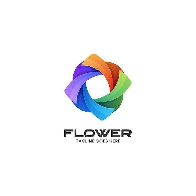 ベクトルロゴイラスト花のグラデーションカラフルなスタイル