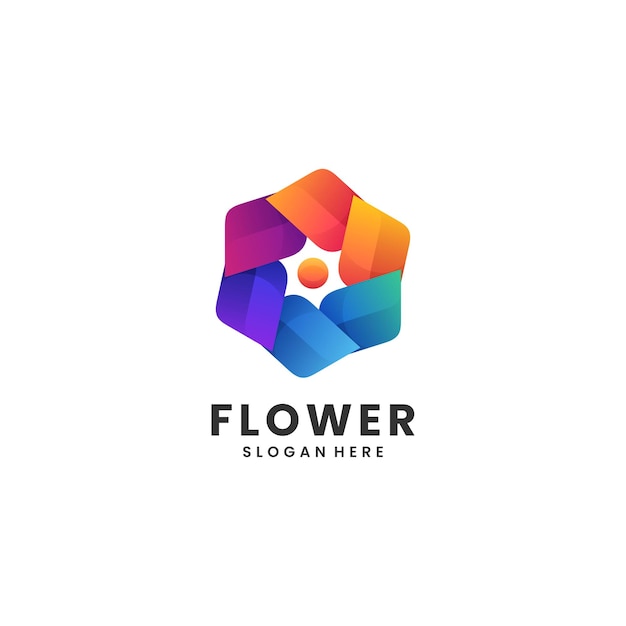 Vector vector logo illustration flower gradient colorful style