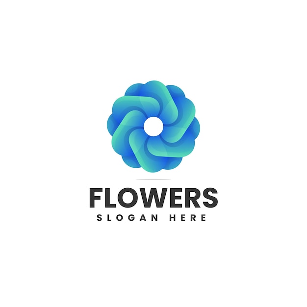 Vector Logo Illustration Flowers Gradient Colorful Style