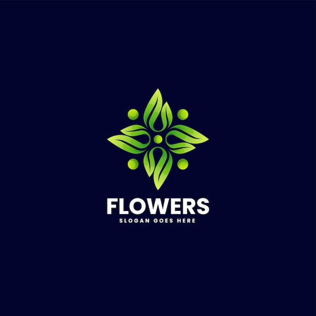 Vector Logo Illustration Flowers Gradient Colorful Style