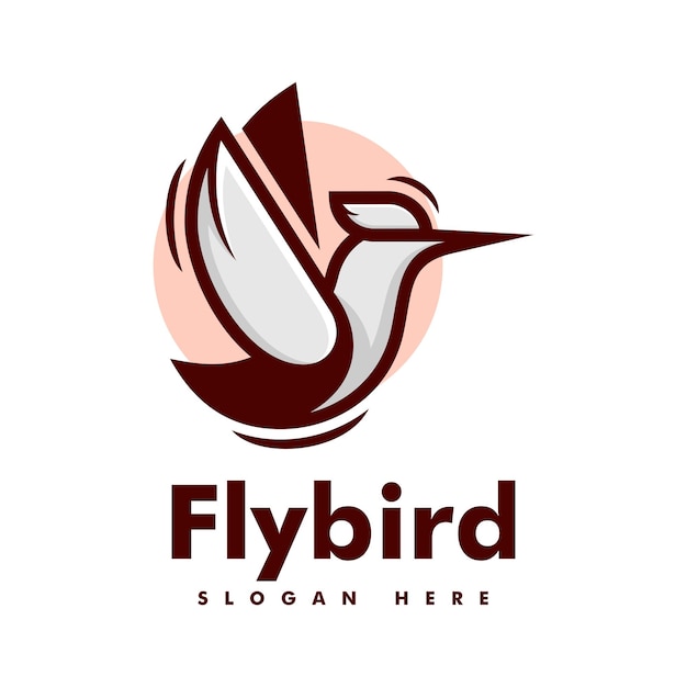 Vector Logo Illustration Fly Bird Simple Mascot Style