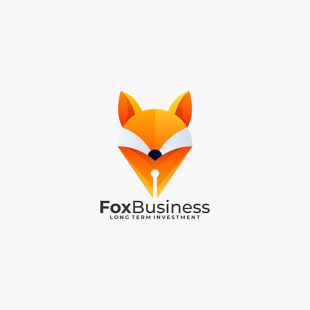 vector logo illustration fox business gradient colorful style