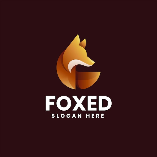 Vector logo illustration fox gradient colorful style